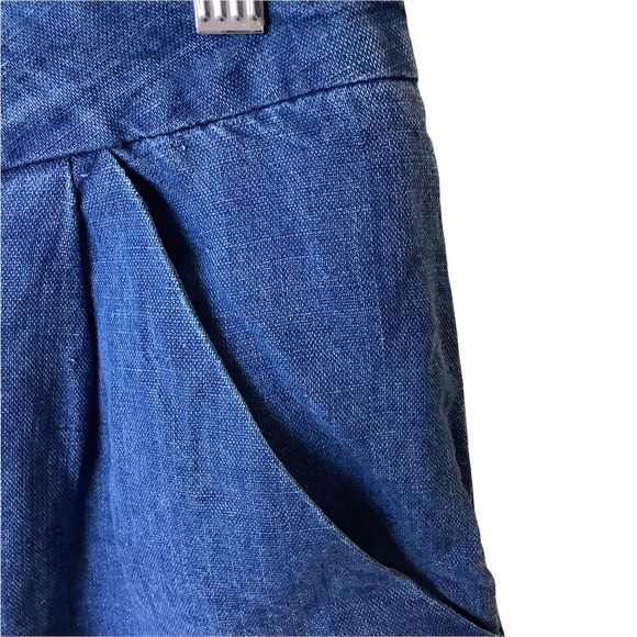 Wilfred Aritzia Allegra Shorts Tie Waist Chambray Linen Size 6 - Picture 6 of 10